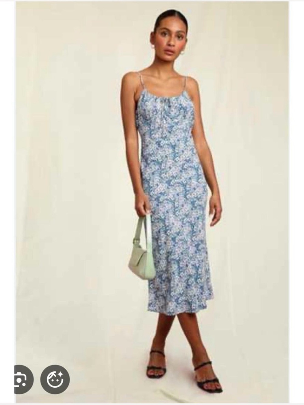 Rouje Blue Floral Slip Midi Dress - Women